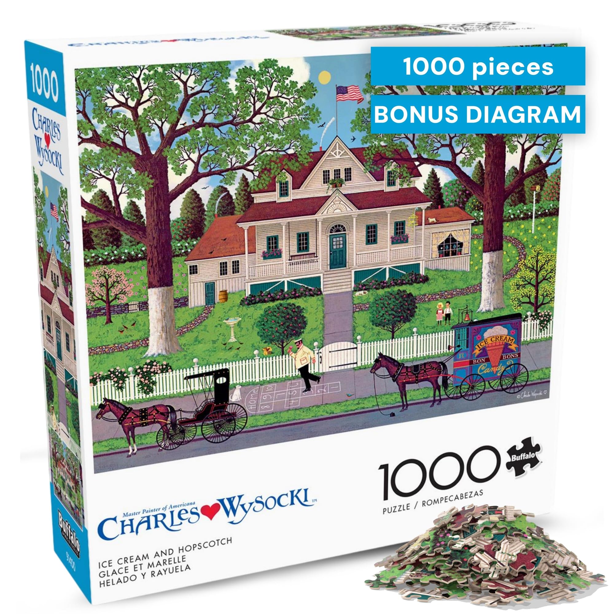 Amazon.com: Buffalo Games Ice Cream and Hopscotch Jigsaw Puzzle